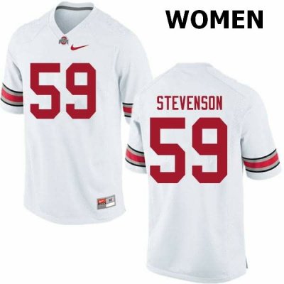 NCAA Ohio State Buckeyes Women's #59 Zach Stevenson White Nike Football College Jersey DGZ5545LS